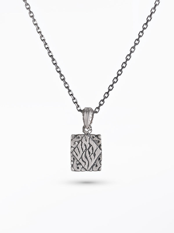 Aesh Sheli Square Necklace Sterling Silver 925 Breslov