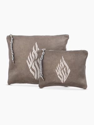 Aesh Sheli Tallit Bag Light Brown Leather Israel Breslov