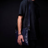 Aesh Sheli Tallit Bag Navy Blue Leather Israel Breslov