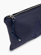 Aesh Sheli Tallit Tefilin Bag Set Blue Leather Israel