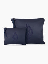 Aesh Sheli Tallit Tefilin Bag Set Blue Leather Israel