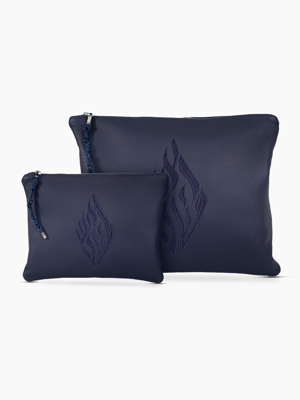 Aesh Sheli Tallit Tefilin Bag Set Blue Leather Israel