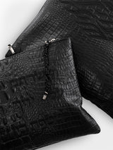 Aesh Sheli Tallit Tefilin Bag Set Croco Leather Israel