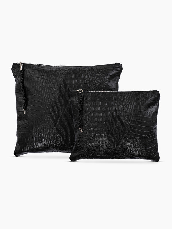 Aesh Sheli Tallit Tefilin Bag Set Croco Leather Israel