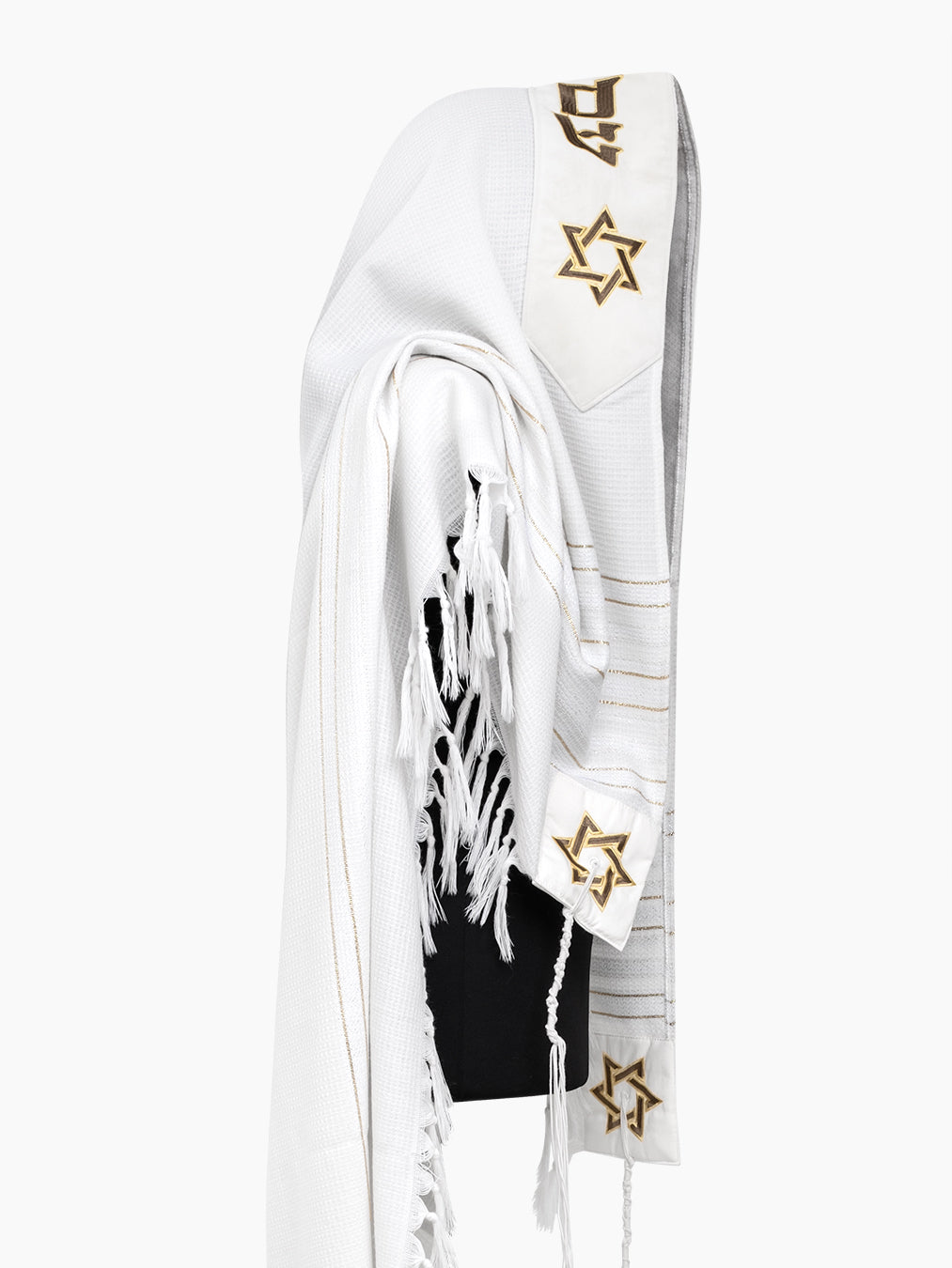 Am Israel Chai Prestige Tallit Green Gold | Luxury Prayer Shawl