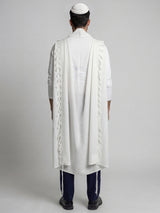 Am Israel Chai Tallit White | Luxury Prayer Shawl