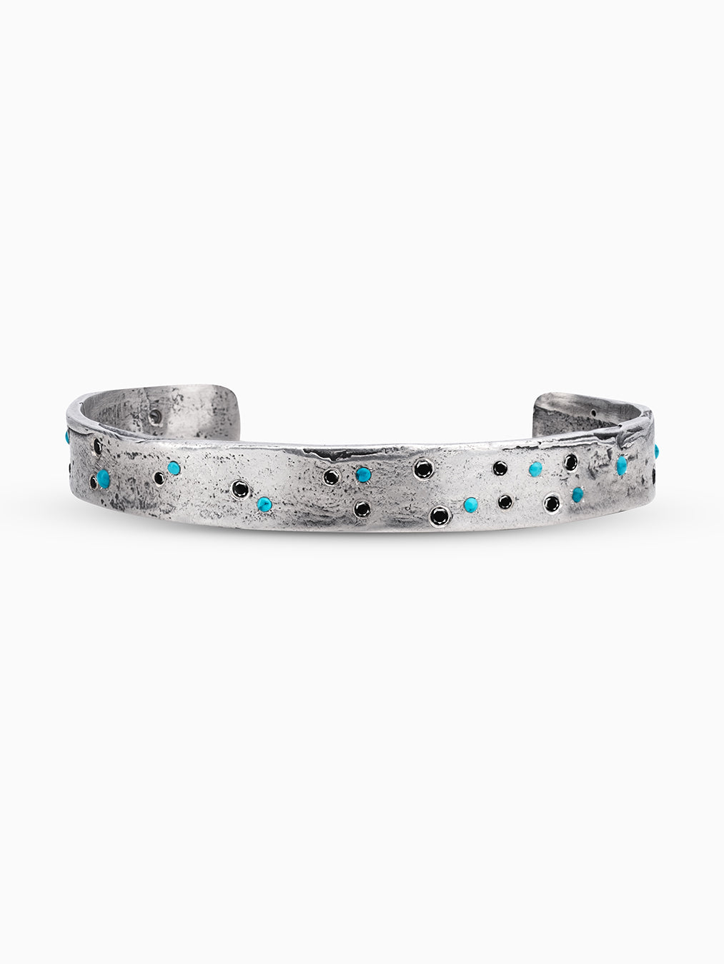 Bangle Bracelet Silver 925 Black Diamond Turquoise