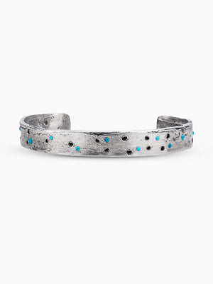 Bangle Bracelet Silver 925 Black Diamond Turquoise