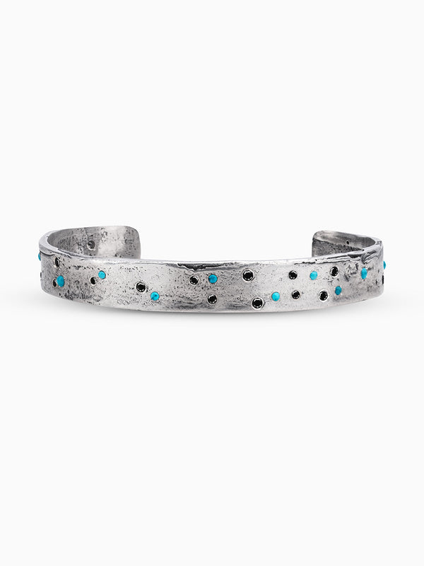 Bangle Bracelet Silver 925 Black Diamond Turquoise