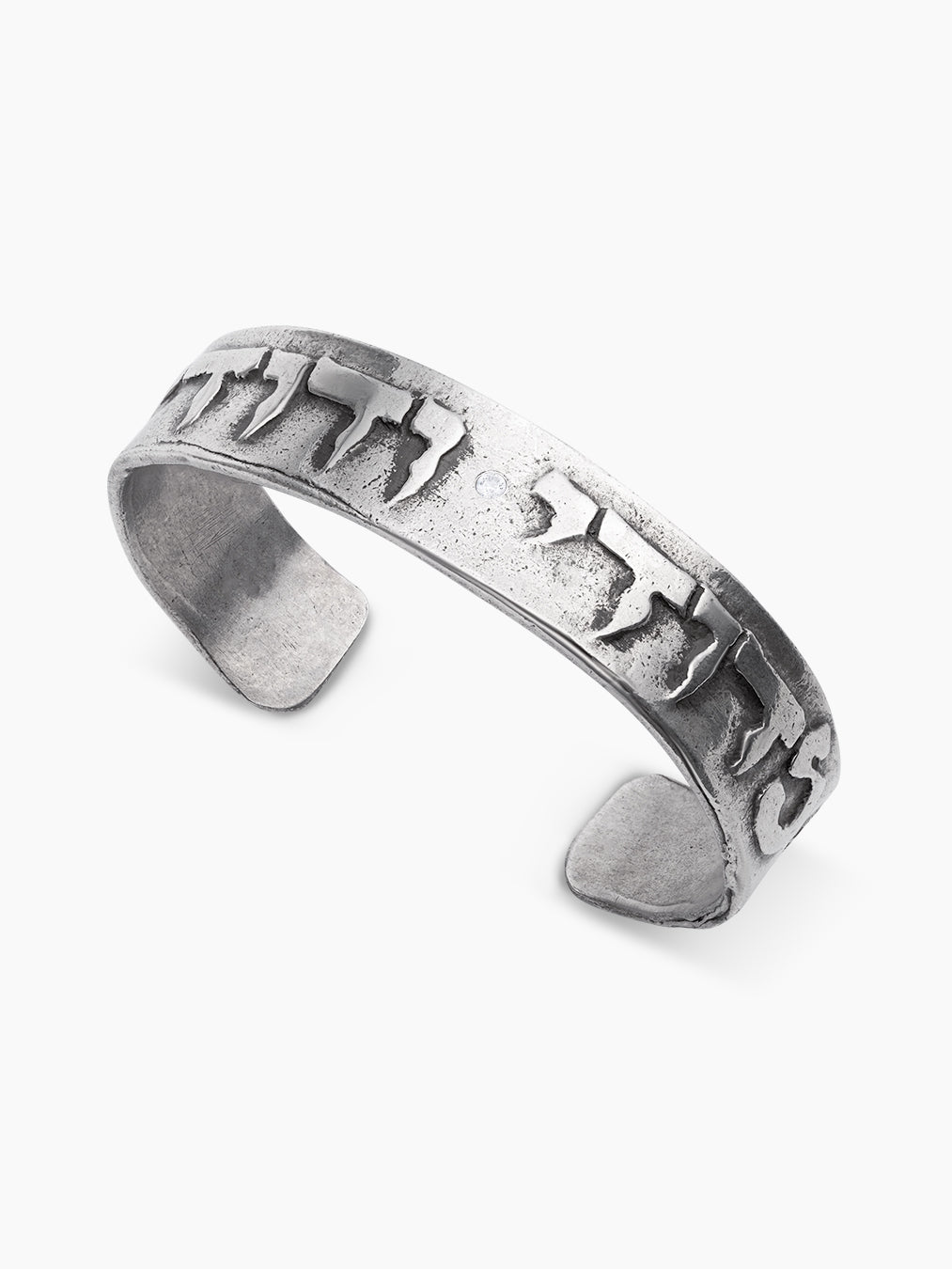 Bangle Bracelet Sterling Silver 925 White Diamond Israel