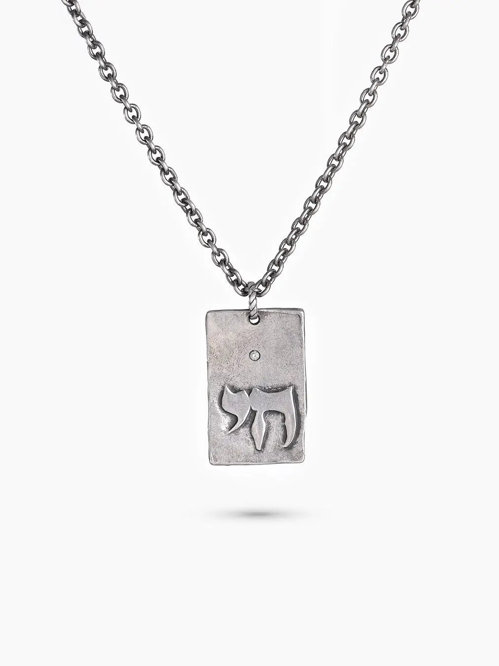 Chai Symbol Necklace Sterling Silver 925 Diamond Israel