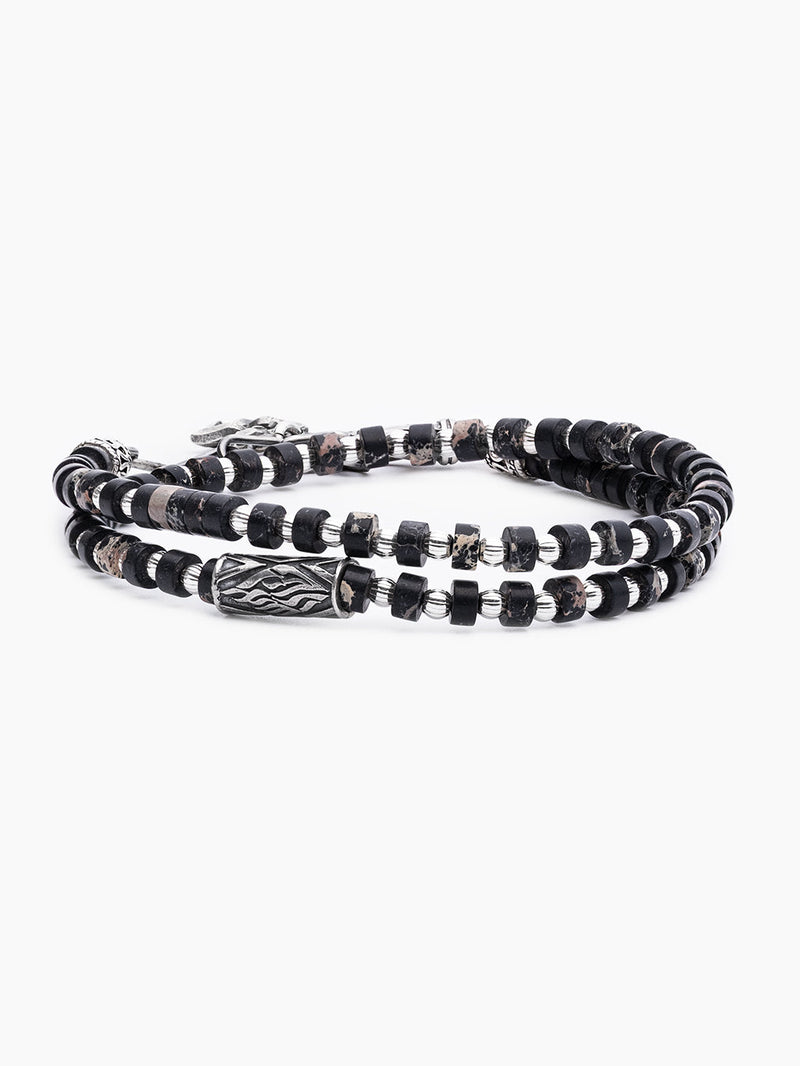Colored bead Bracelet with Sterling Silver 925 Israel Isaac