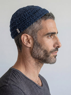 Handmade Linen Kippah Luxury Judaica Made in Israel