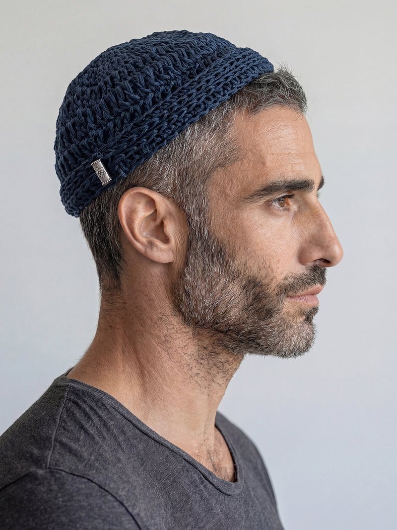 Handmade Linen Kippah Luxury Judaica Made in Israel