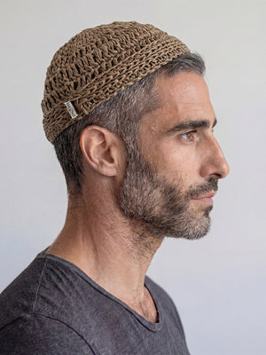 Handmade Linen Kippah Luxury Judaica Made in Israel