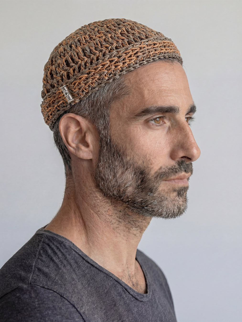 Handmade Linen Kippah Luxury Judaica Made in Israel
