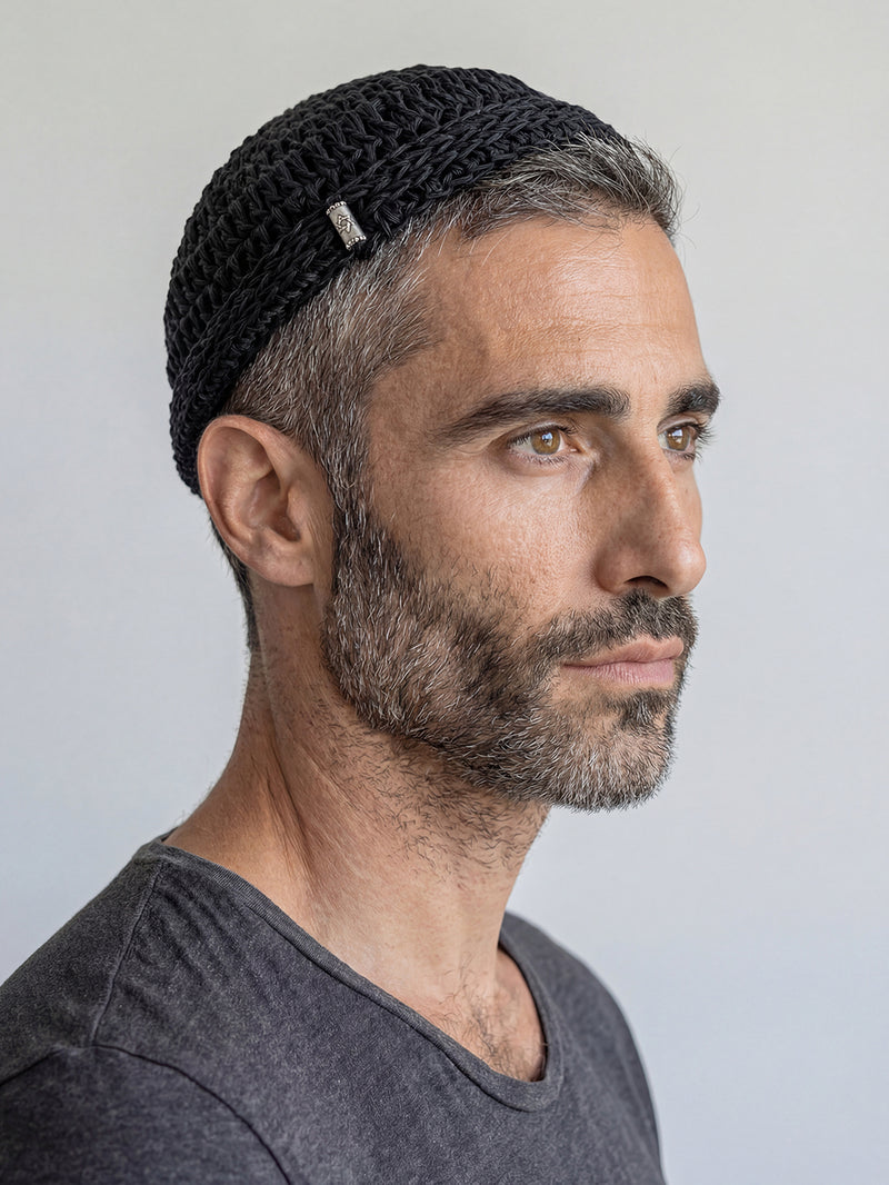 Handmade Linen Kippah Luxury Judaica Made in Israel