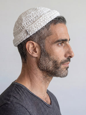 Handmade Linen Kippah Luxury Judaica Made in Israel