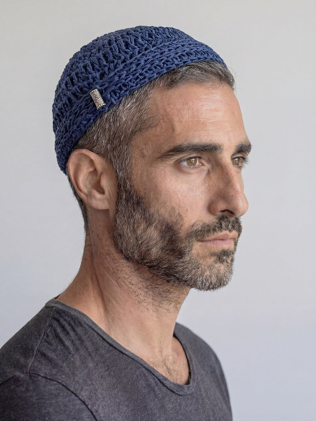 Handmade Linen Kippah Luxury Judaica Made in Israel