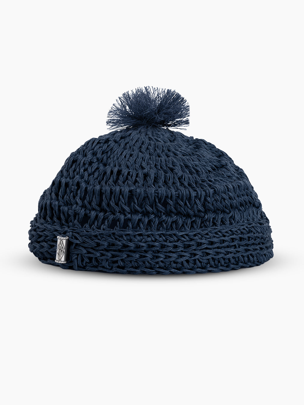 Handmade Linen Kippah with Pom-Pom Israel Jewish