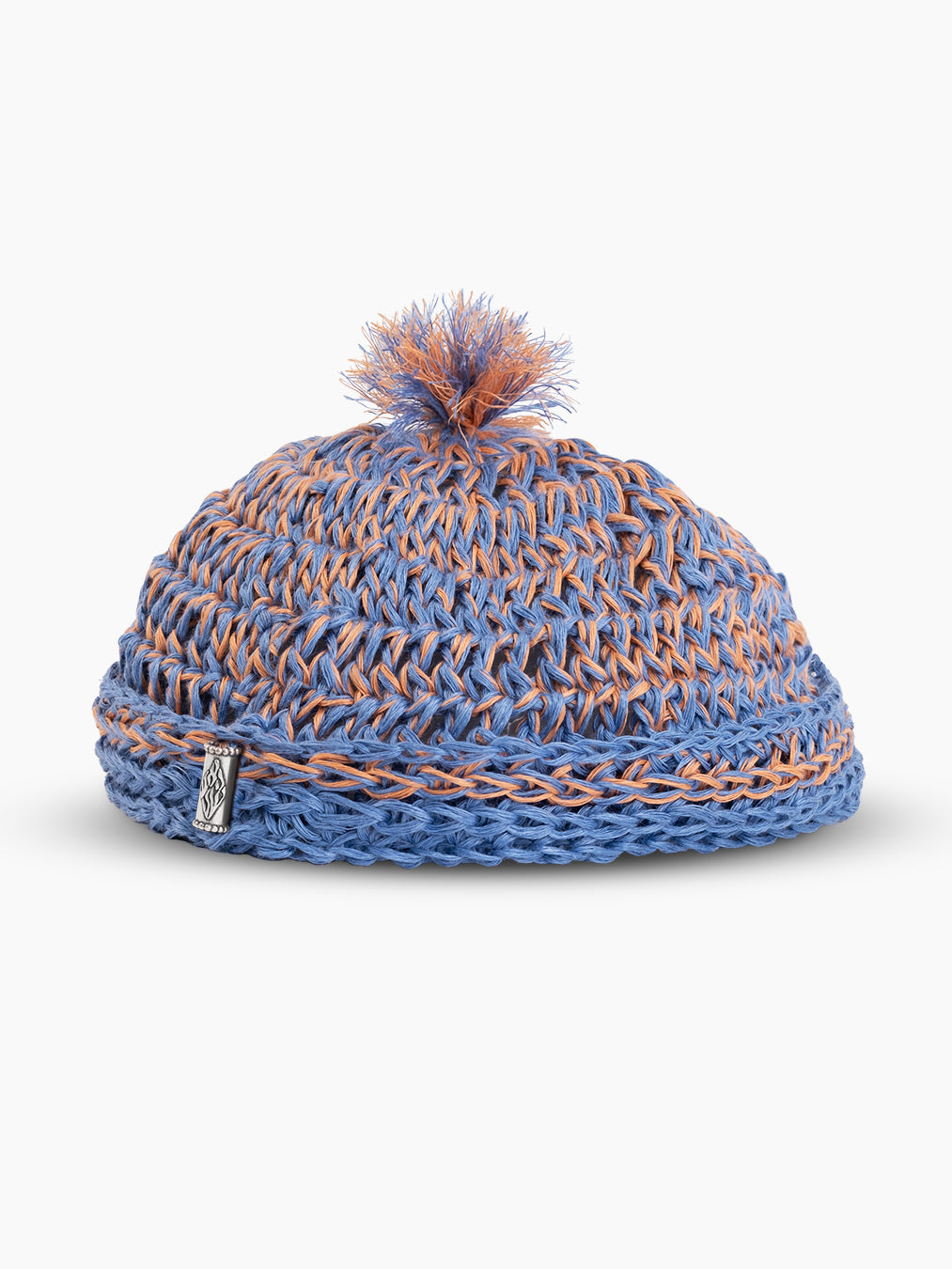 Handmade Linen Kippah with Pom-Pom Israel Jewish