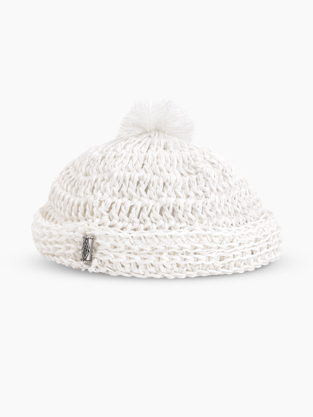 Handmade Linen Kippah with Pom-Pom Israel Jewish