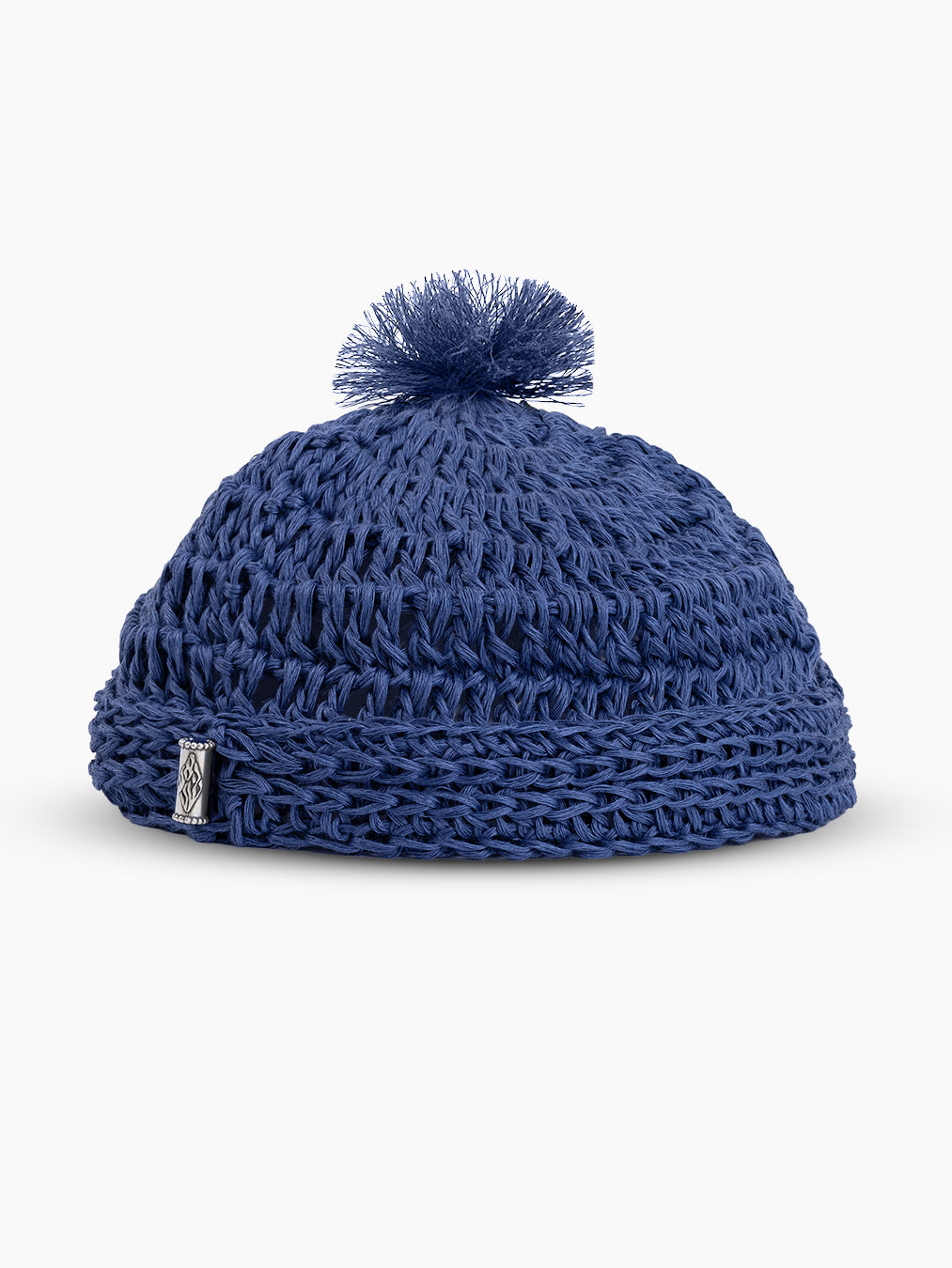 Handmade Linen Kippah with Pom-Pom Israel Jewish