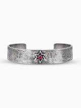 Hebrew Bangle Bracelet Sterling Silver 925 Ruby Israel