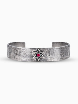 Hebrew Bangle Bracelet Sterling Silver 925 Ruby Israel