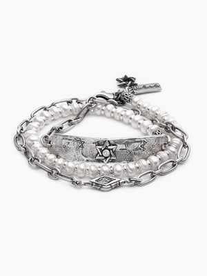 Hebrew Chain Bracelet Sterling Silver 925 Israel Netsah