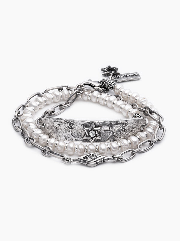 Hebrew Chain Bracelet Sterling Silver 925 Israel Netsah