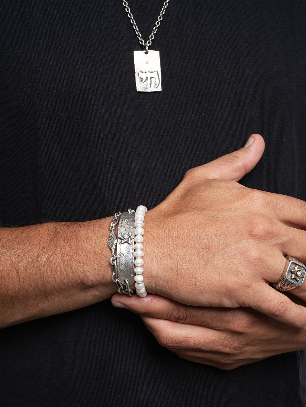 Hebrew Chain Bracelet Sterling Silver 925 Israel Netsah