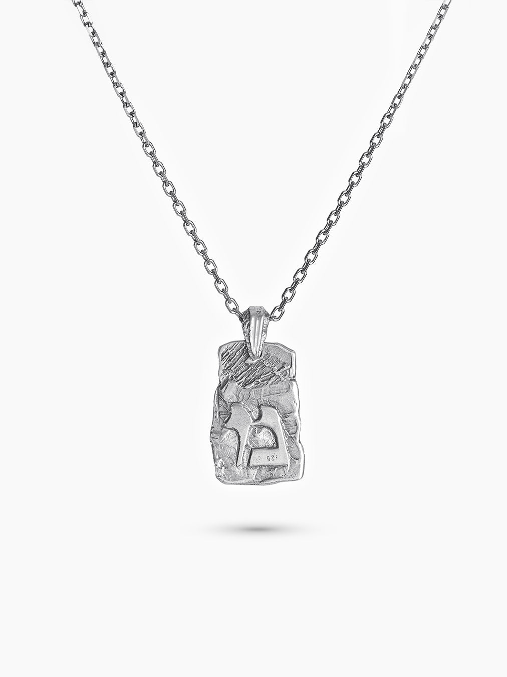 Hebrew Letter Mem Necklace Sterling Silver 925 Israel