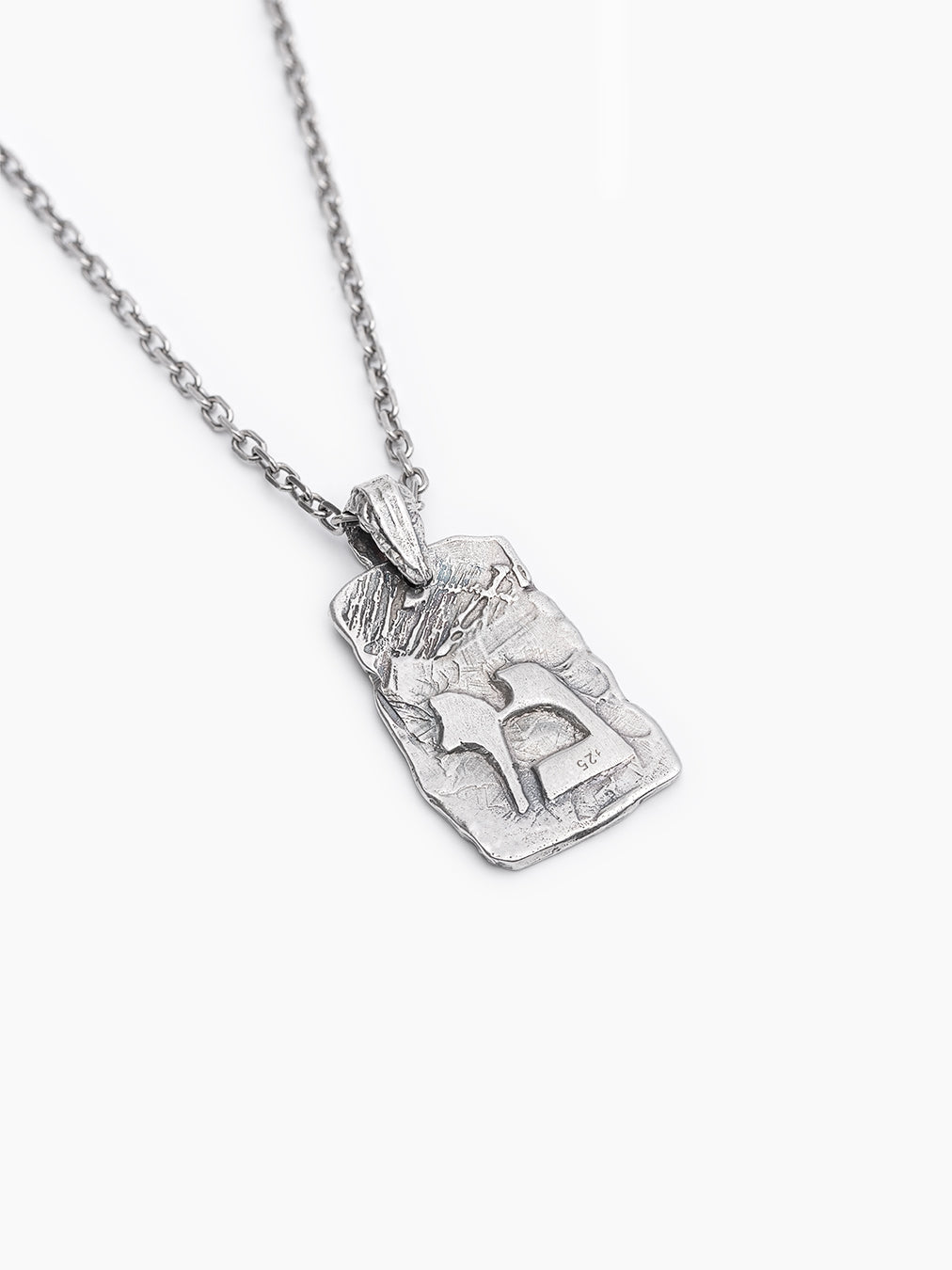 Hebrew Letter Mem Necklace Sterling Silver 925 Israel
