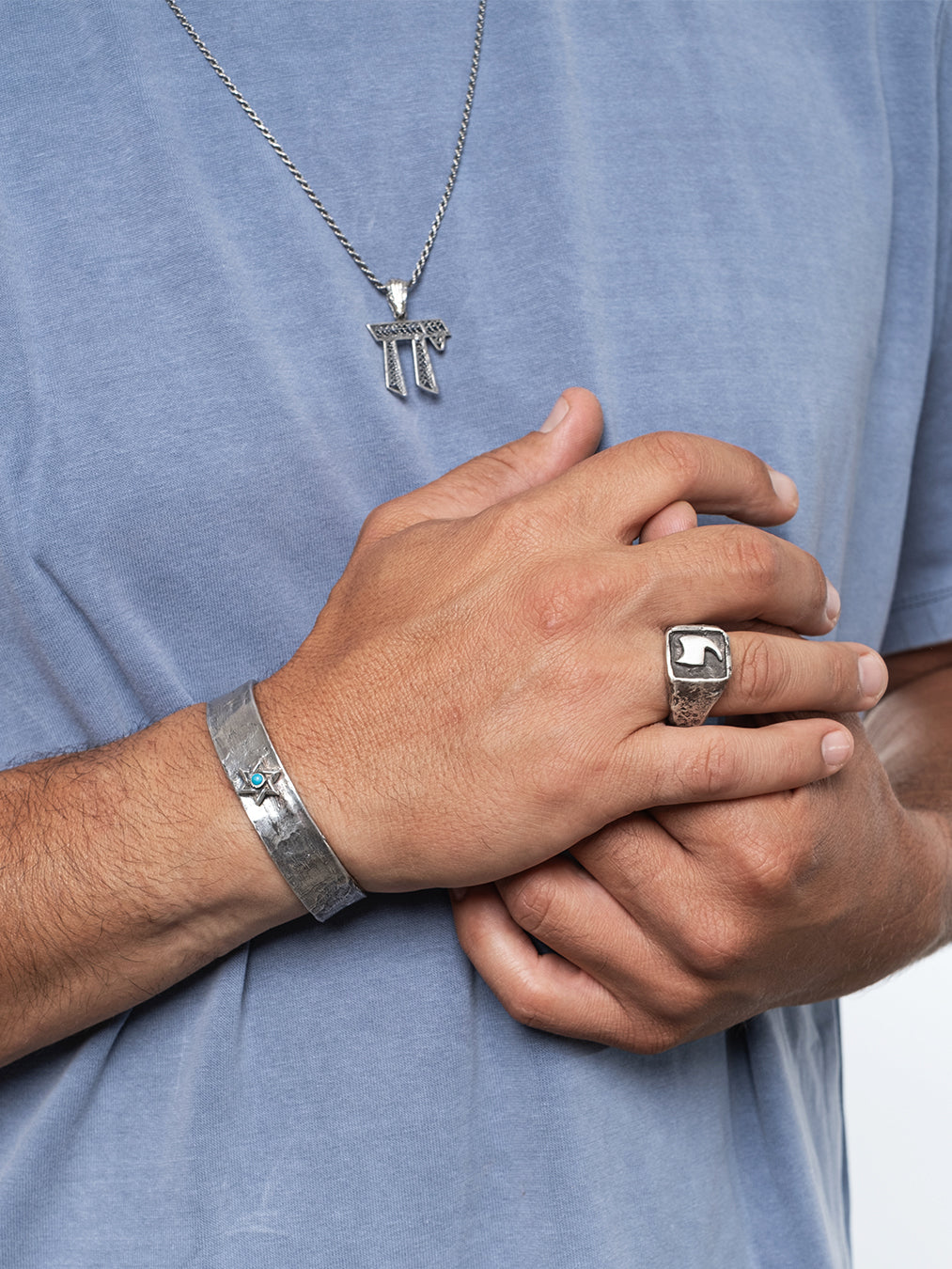 Hebrew Letter Yud Ring Sterling Silver 925 Israel