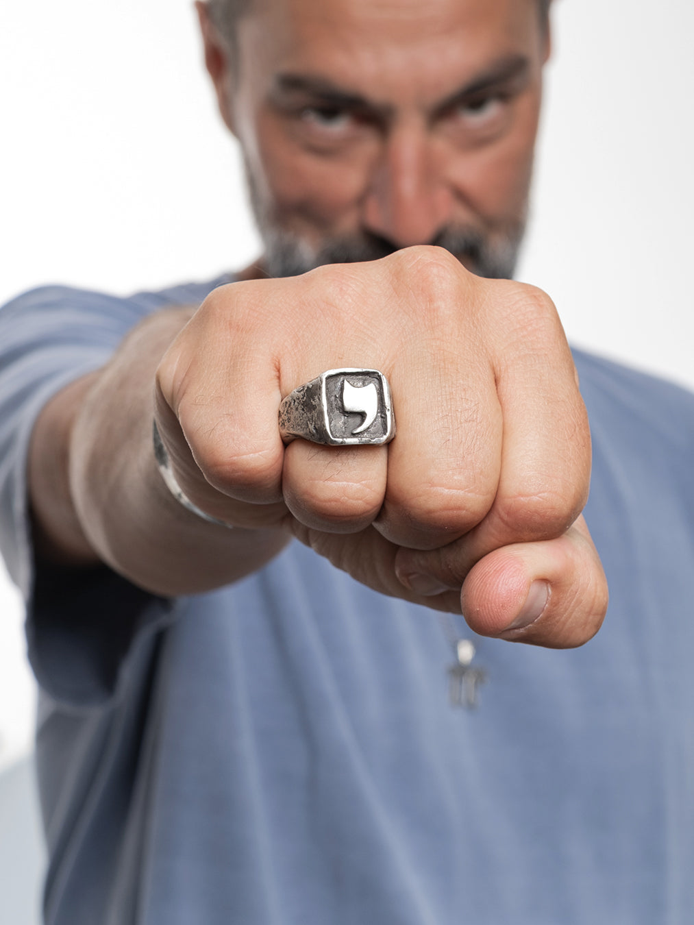Hebrew Letter Yud Ring Sterling Silver 925 Israel