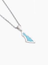 Israel Border Necklace Silver 925 Turquoise Jewish