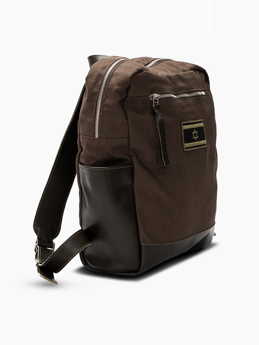 Israel Flag Backpack Khaki Canvas Jewish Bag