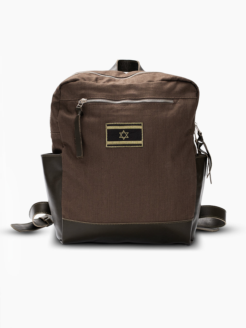 Israel Flag Backpack Khaki Canvas Jewish Bag