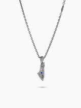 Israel Map Necklace Sterling Silver 925 Blue Sapphire