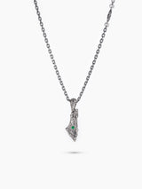 Israel Map Necklace Sterling Silver 925 Green Emerald