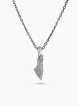 Israel Map Necklace Sterling Silver 925 Jewish Jewelry