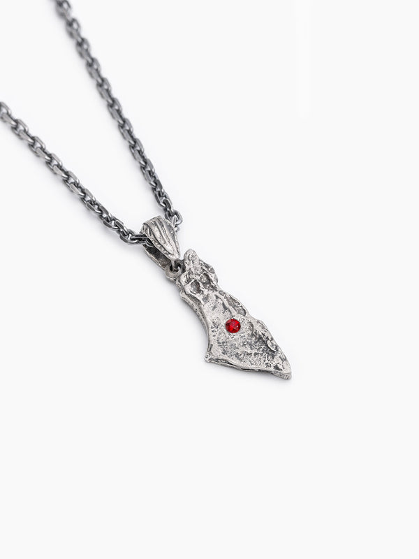Israel Map Necklace Sterling Silver 925 Ruby Israel