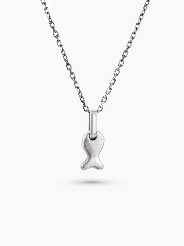 Judaica Fish Porat Necklace Sterling Silver 925 Israel