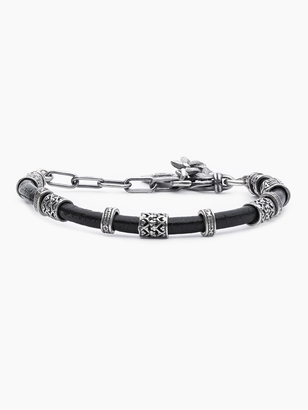 Leather Bracelet Sterling Silver 925 Israel Nathan