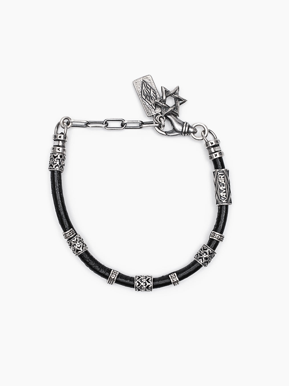 Leather Bracelet Sterling Silver 925 Israel Nathan