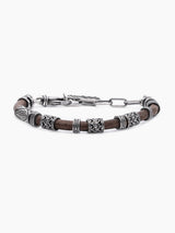 Leather Bracelet Sterling Silver 925 Israel Nathan