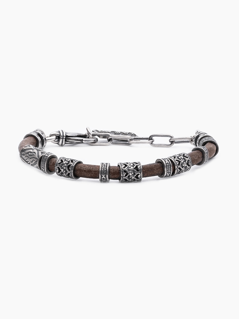 Leather Bracelet Sterling Silver 925 Israel Nathan