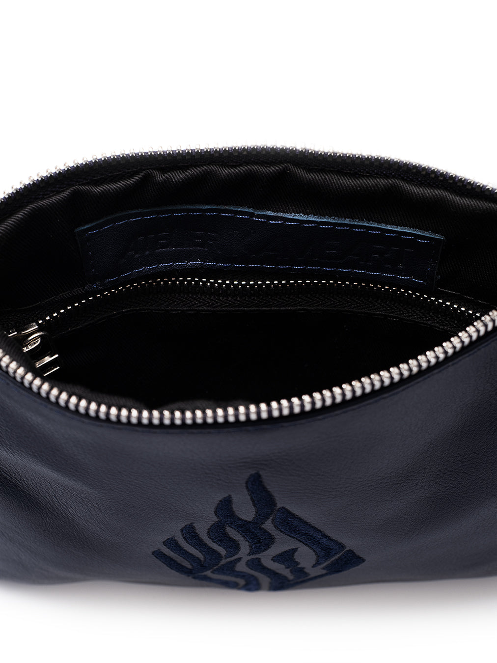Leather Pouch Handbag Blue Navy Smooth Israel Jewish