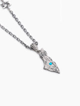 Masada Israel map Necklace Sterling Silver 925 with Turquoise